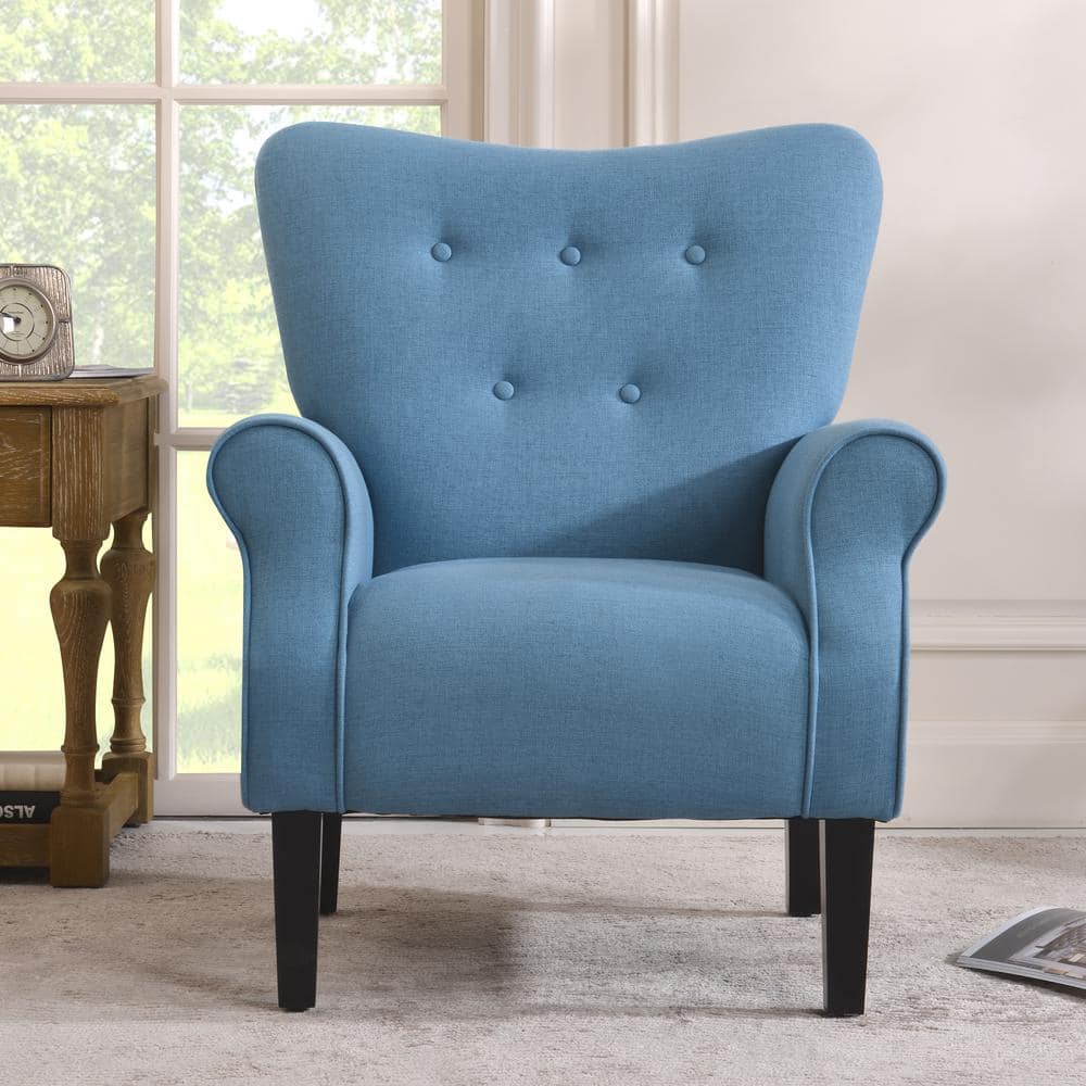Modern accent chair roll arm-Blue