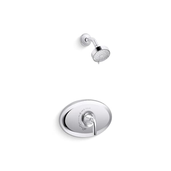 KOHLER Remodel Rite-Temp Lever 1-Handle 1.75 GPM Wall Mount Shower Trim in Polished Chrome (Valve Included)