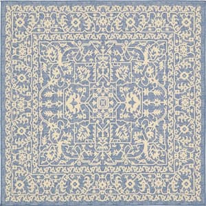 Outdoor Allover Navy Blue 6' 0 x 6' 0 Square Rug