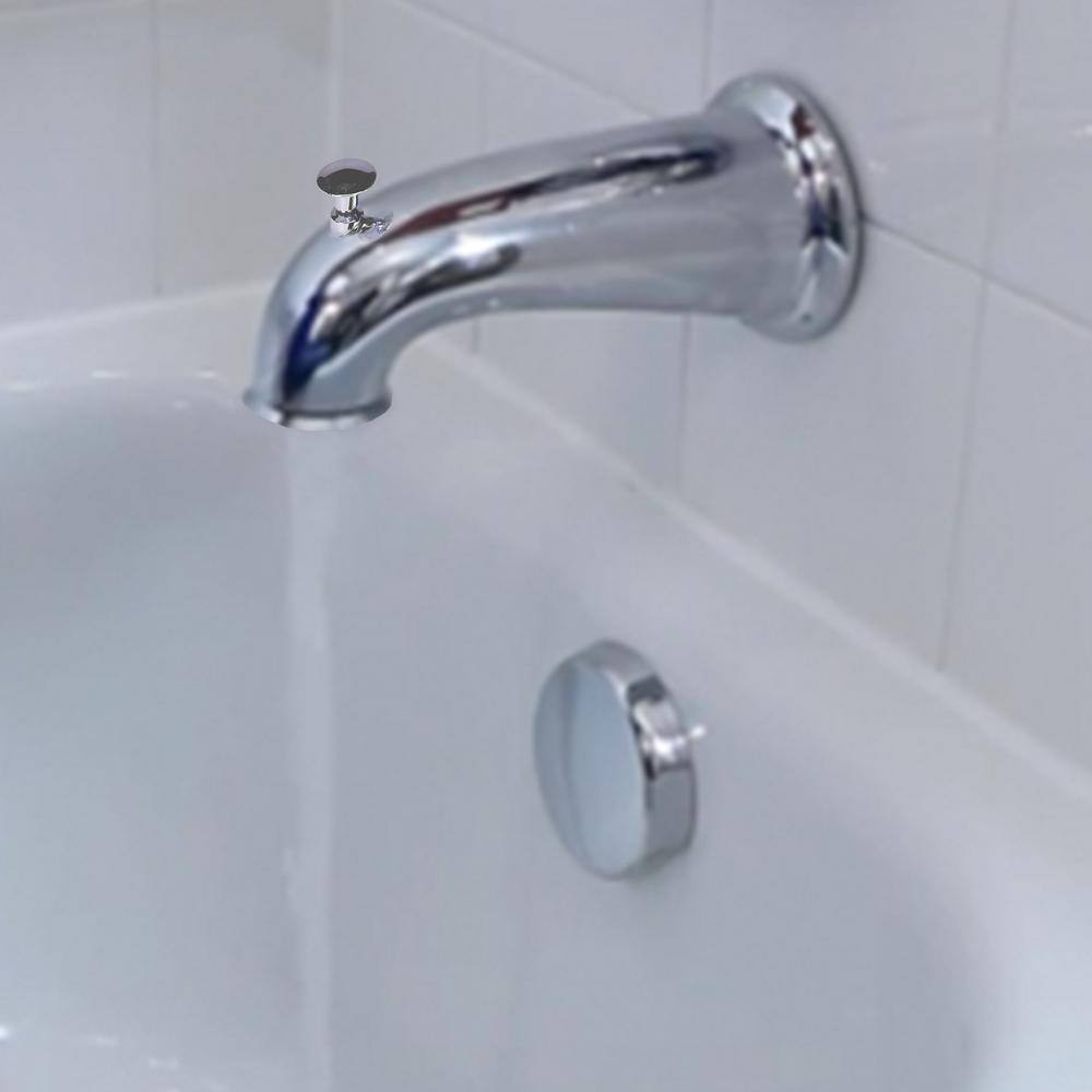 Chrome 6 Inch Tub Spout with Pull Up Diverter