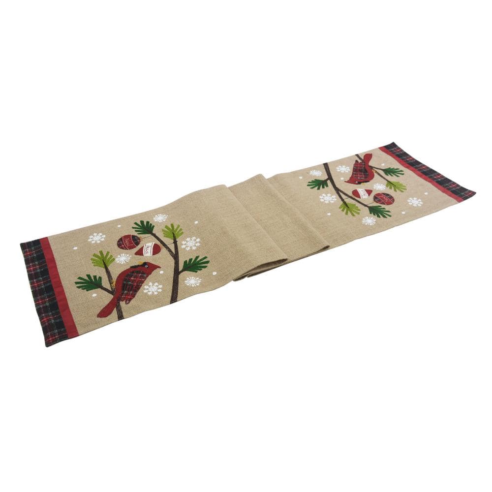 Manor Luxe 0.1 in. H x 13.5 in. W x 36 in. D Cardinal Noel Peace Jute Christmas Table Runner, Natural -  ML189261336