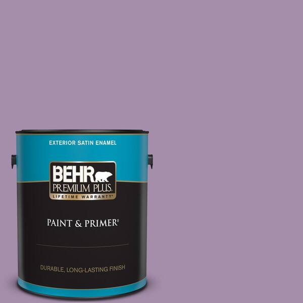 BEHR PREMIUM PLUS 1 gal. #M100-4 Aged to Perfection Satin Enamel Exterior Paint & Primer