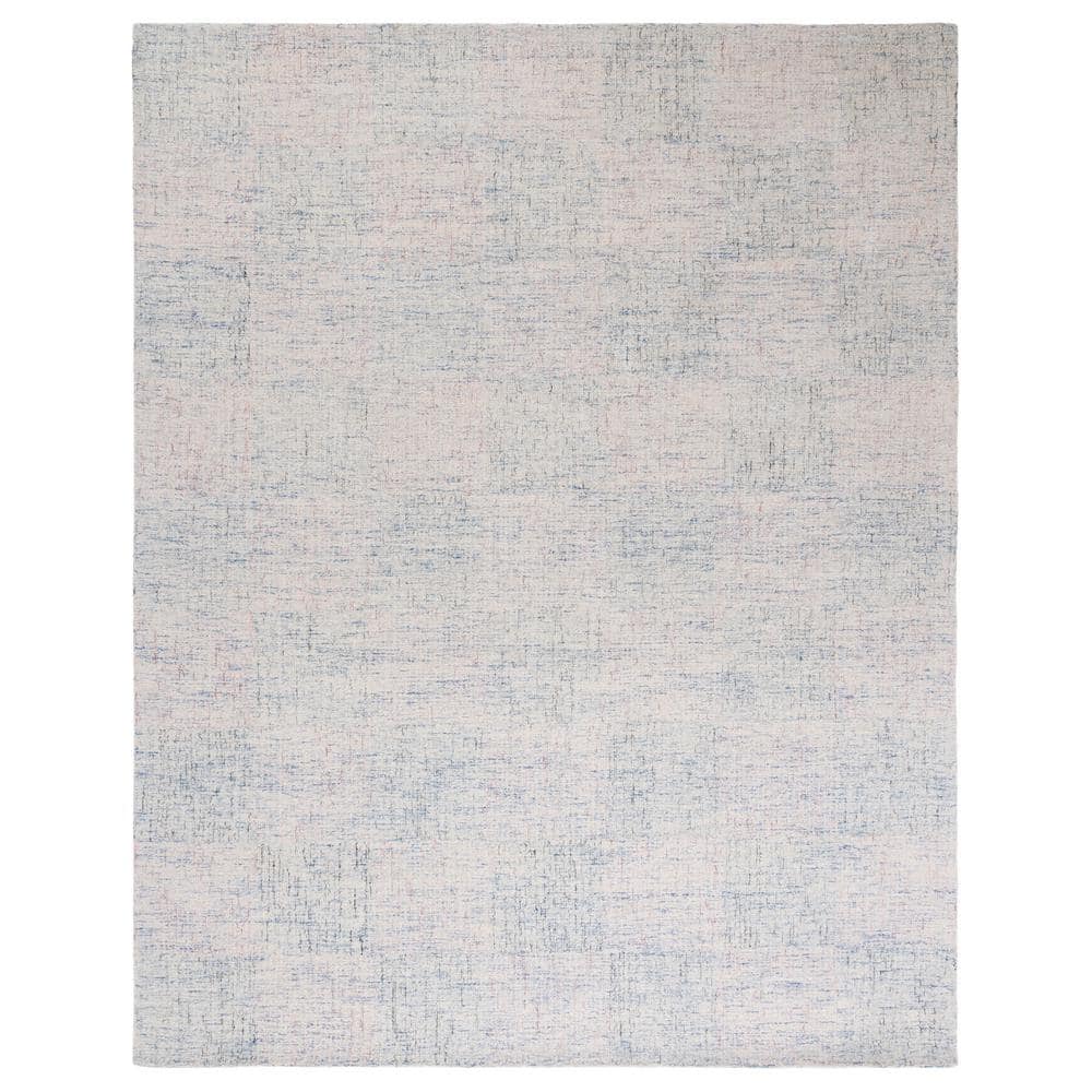Blue and Ivory Hand-Tufted Wool 8' x 10' Area Rug