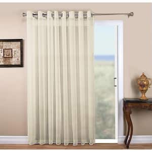 Ivory Solid Extra Wide Grommet Sheer Curtain - 108 in. W x 96 in. L