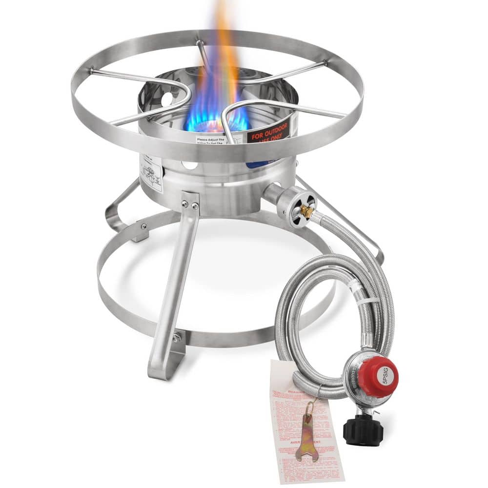 Advanced Royal Champion 16 in. Stainless Steel Propane Burner with Rust-proof Hose and Adjustable Regulator, Great for Outdoor Cooking