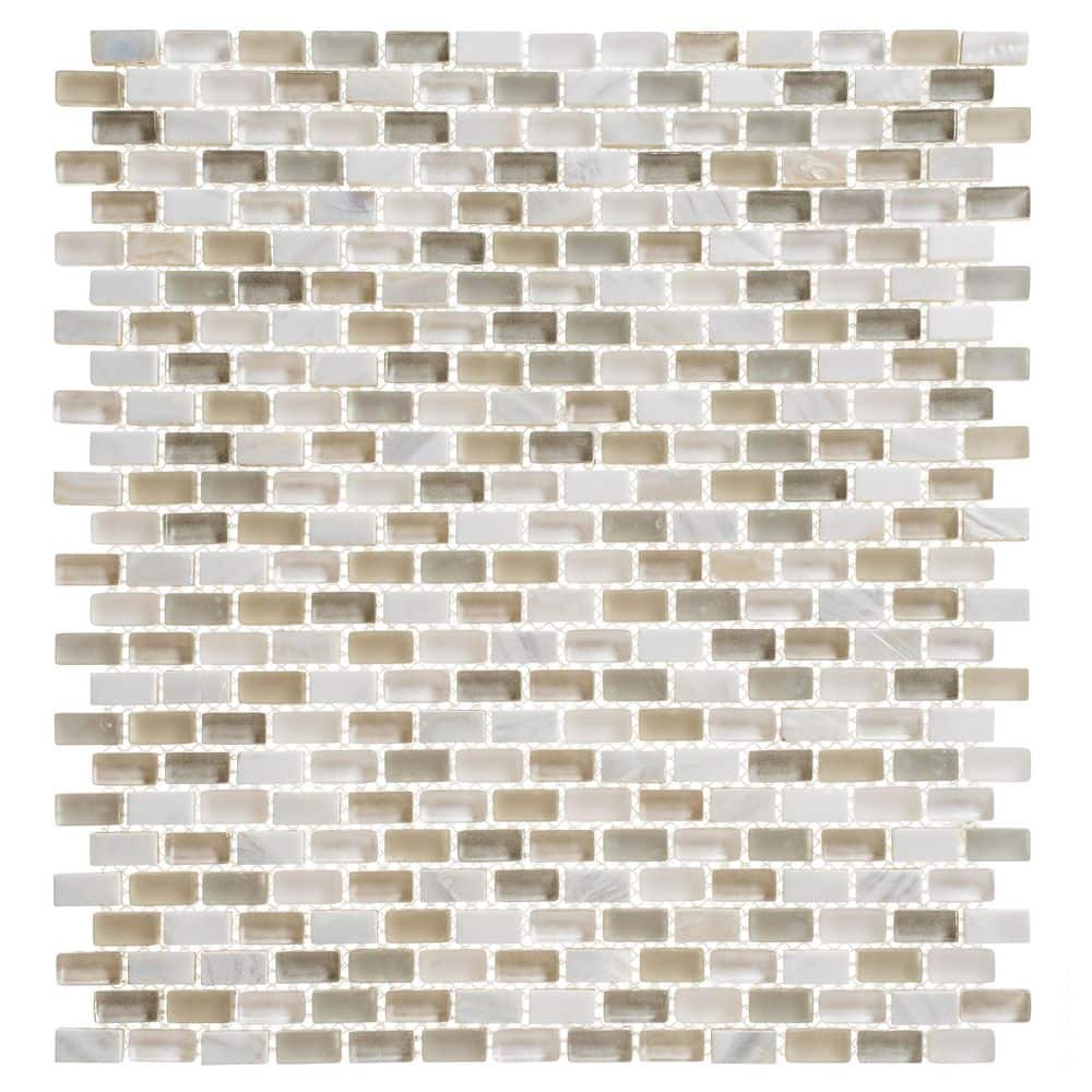 Tino Rodin Green/Clear/White/4.5 in. x 8.25 in. Smooth Marble/Shell and Gla