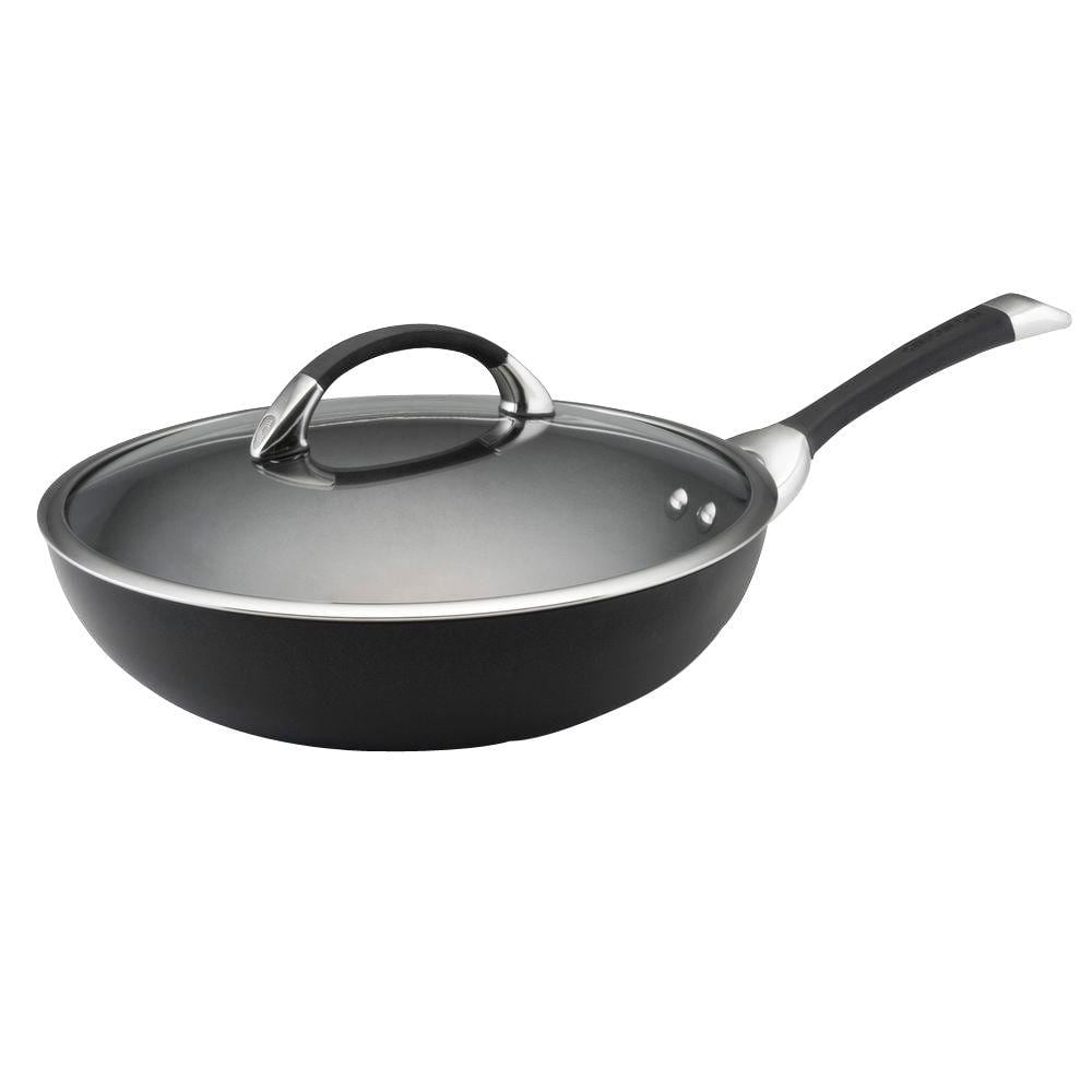 Circulon Symmetry 12 In Hard Anodized Aluminum Nonstick Stir Fry In Black With Lid 87502 The 9657