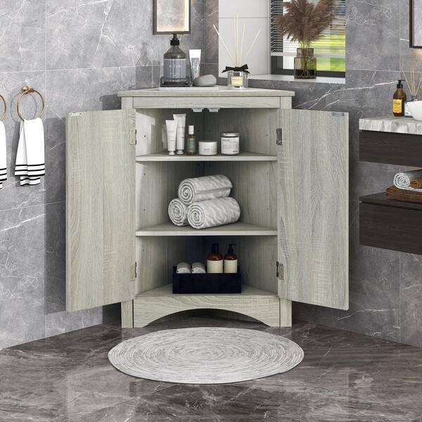 YSQCAR 23.6 in. W x 17.2 in. D x 31.5 in. H Gray MDF Freestanding