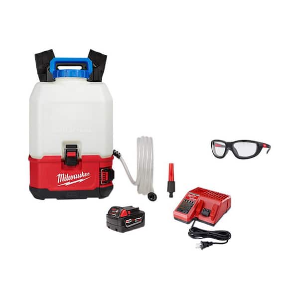 Milwaukee M18 18-Volt 4 Gal. Lithium-Ion Cordless Switch Tank Backpack Water Supply Kit with Battery, Charger & Safety Glasses