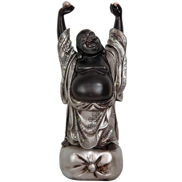 Oriental Furniture 11 in. Standing Laughing Buddha Decorative Statue