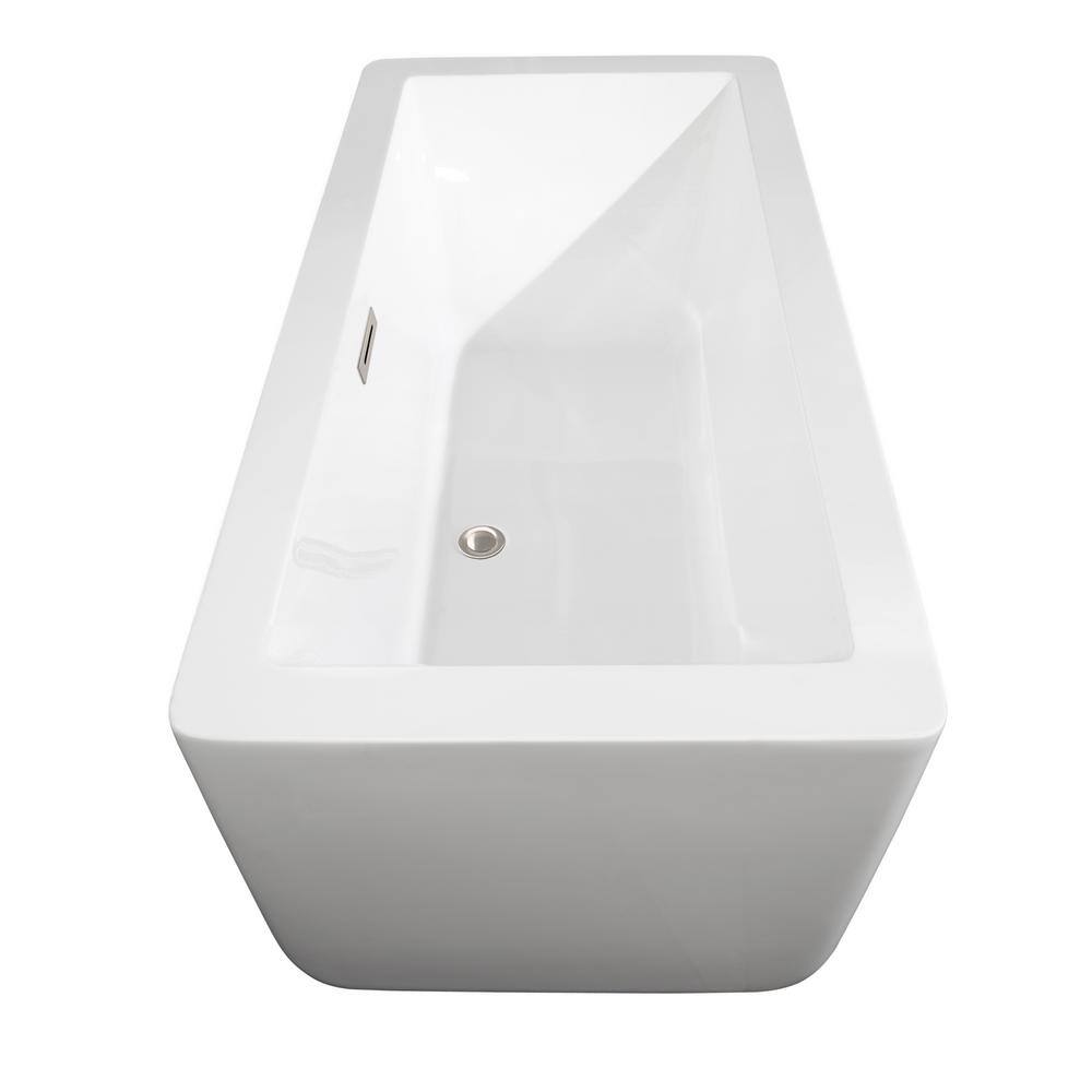 Laura 59'' White Freestanding Acrylic Soaking Bathtub