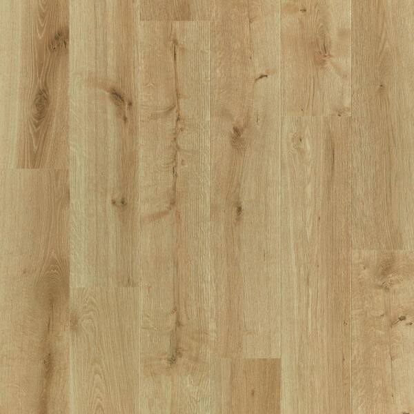 Pergo Defense+ 7.48 in. W Dayglow Golden Oak Waterproof Laminate Wood Flooring (19.63 sq. ft./case) LF001065
