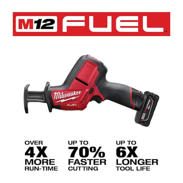 M12 FUEL 12V Lithium-Ion Brushless Cordless HACKZALL Reciprocating Saw Kit w/ One 4. 0Ah Batteries Charger, Bag, &Light