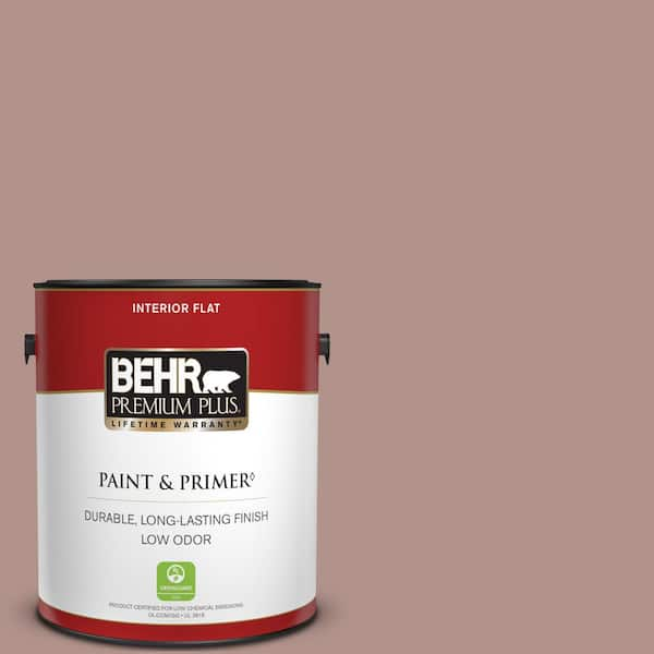 BEHR PREMIUM PLUS 1 gal. #180F-4 Desert Willow Flat Low Odor Interior Paint & Primer