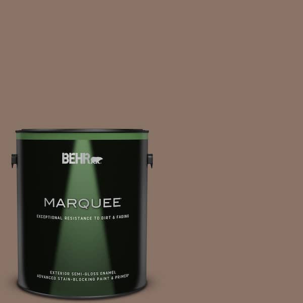 BEHR MARQUEE 1 gal. #770B-6 Oakwood Brown Semi-Gloss Enamel Exterior Paint & Primer