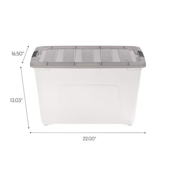 type A Clarity Transparent Under the Bed Storage Box with Lid, 50-L