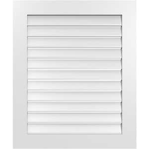 30 in. x 36 in. Rectangular White PVC Paintable Gable Louver Vent Functional