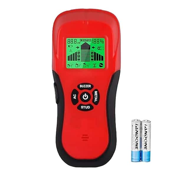 Unbranded 6 in 1 Wall Stud Finder Scanner with Auto Calibration for Magnetic Non-Magnetic Metal Wood Studs AC Detection Red
