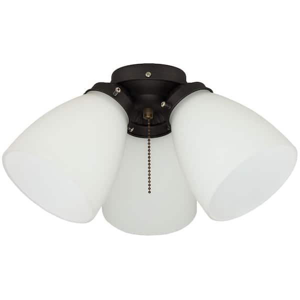 Elite 3-Light Oil Rubbed Bronze Ceiling Fan Shades LED Light Kit