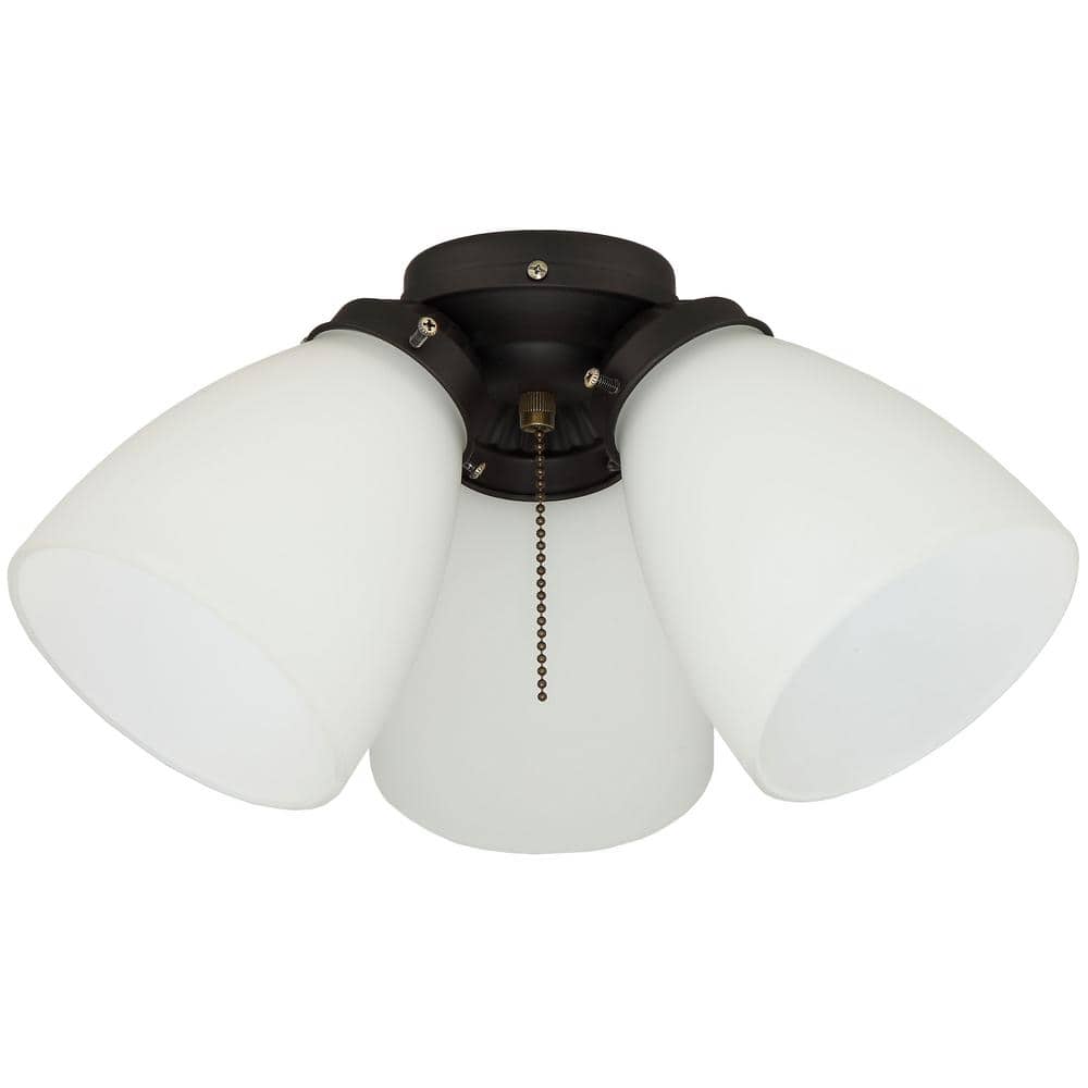 Hampton Bay 3-Light Oil Rubbed Bronze Ceiling Fan Shades LED Light Kit
