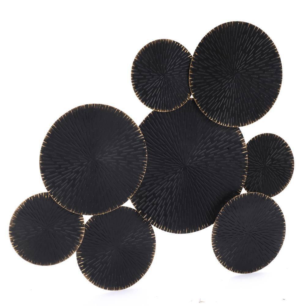 Large Black and Gold Iron Abstract Wall Sculpture