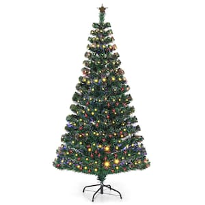 6 ft. LED Fiber Optic Artificial Christmas Tree with Top Star