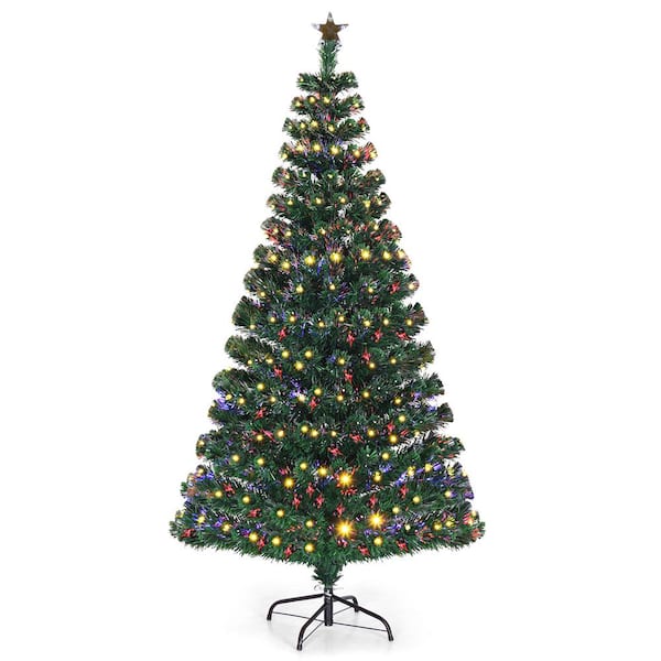 CASAINC 6 ft. LED Fiber Optic Artificial Christmas Tree with Top Star