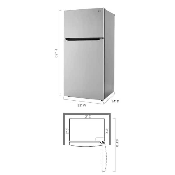 LG - 24 cu. ft. Top Mount Freezer Refrigerator with Multi-Flow Air System in Stainless Steel, Garage Ready