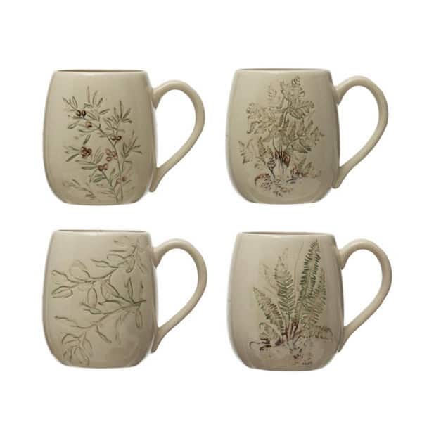 Storied Home 52.5 oz. Multi-Colored Stoneware Beverage Mugs (Set of 4)