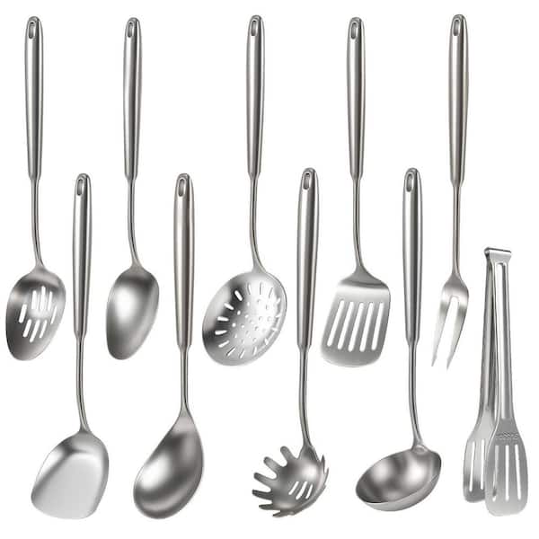 Stainless Steel Baking Spatula Sets Metal Kitchen Accessories Dishwasher Safe for Home Kitchen Cooking Baking (10-Pack)
