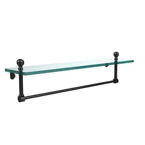 Mambo 22 in. L x 5 in. H x 5 in. W Clear Glass Vanity Bathroom Shelf with Towel Bar in Oil Rubbed Bronze