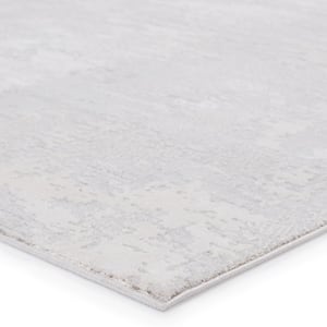 Shah Power-Loomed Light Gray/Cream 5 ft. 3 in. x 7 ft. 6 in. Abstract Rectangle Area Rug