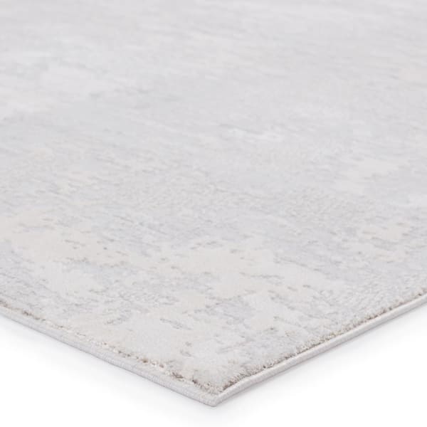 Shah Power-Loomed Light Gray/Cream 5 ft. 3 in. x 7 ft. 6 in. Abstract Rectangle Area Rug