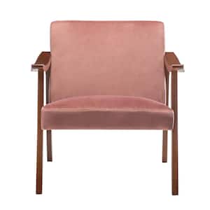 Gopal 27.2 in. Wide Rose Velvet Accent Chair (Set of 1)