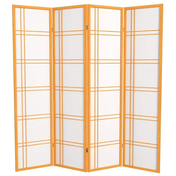 Oriental Furniture 6 ft. Honey 4-Panel Room Divider