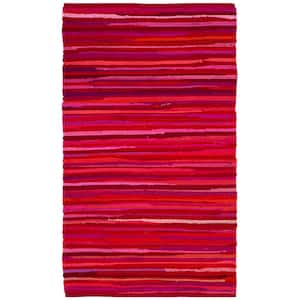 Rag Rug Red/Multi Doormat 3 ft. x 4 ft. Striped Area Rug