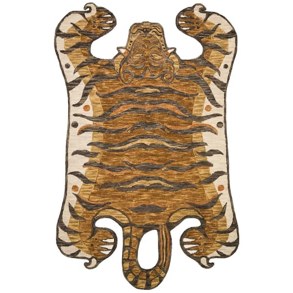 Loloi Justina Blakeney Feroz Gold 5 Ft. x 7 Ft. 6 In. Animal Print 100% Wool Pile Area Rug