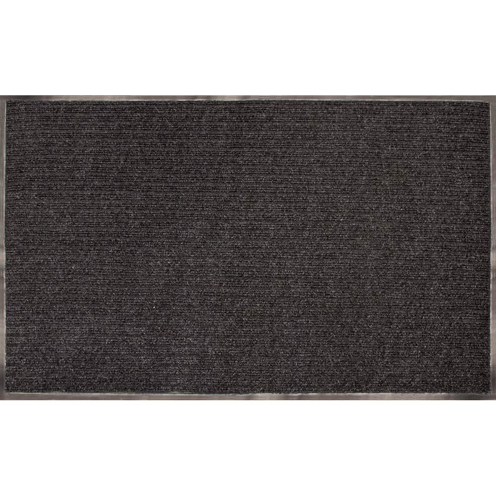 TrafficMaster Tri-Rib Charcoal 3 ft. x 4 ft. Vinyl Door Mat