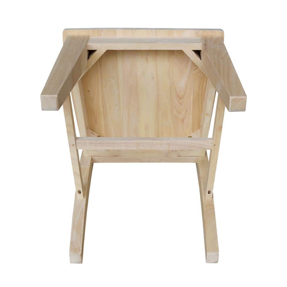 Unfinished Rubberwood High Cross Back Side Chair Set