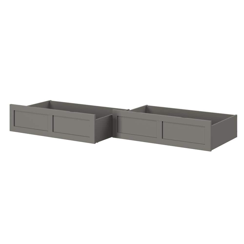 Gray Queen Size Underbed Storage Drawers with Rollers
