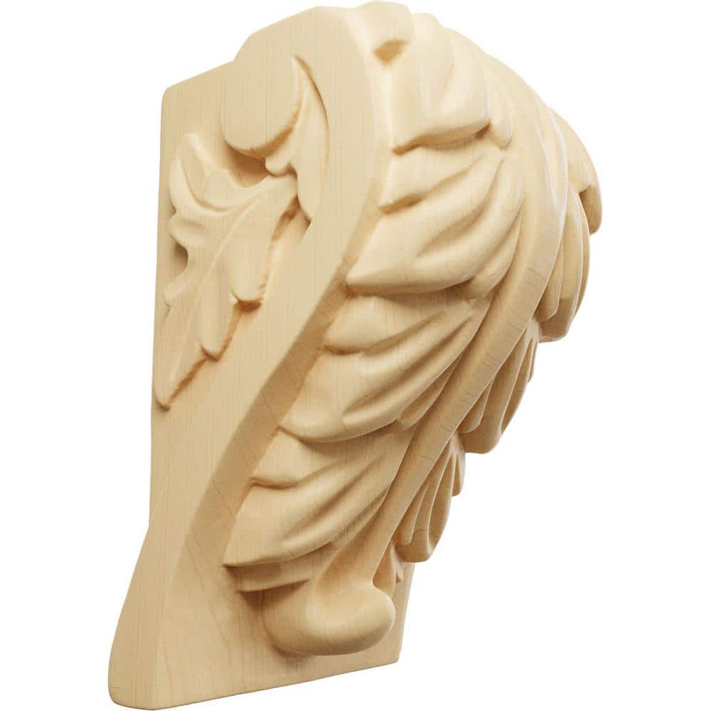 Small Maple Acanthus Leaf Block Wood Corbel