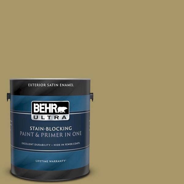 BEHR ULTRA 1 gal. #UL180-5 Eco Green Satin Enamel Exterior Paint and Primer in One