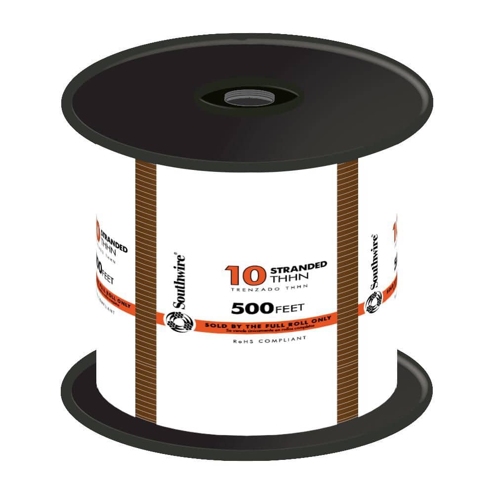 Southwire 500 ft. 10 Brown Stranded CU THHN Wire 22980757 - The