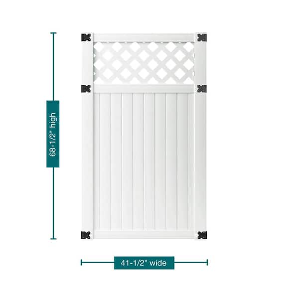Veranda Lewiston 6 ft. x 6 ft. White Vinyl Lattice Top Fence Panel