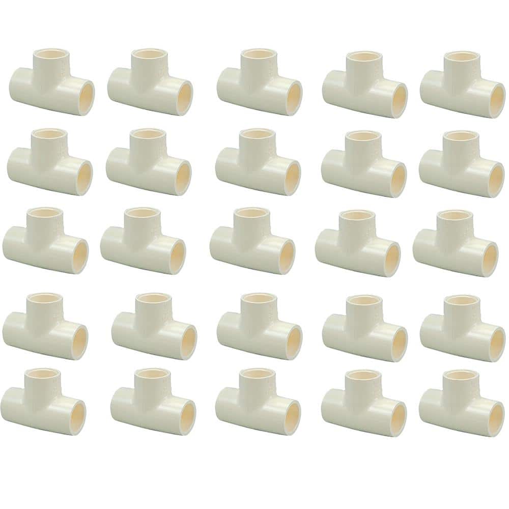 VPC 1/2 in. CPVCCTS Slip x Slip Tee Fitting Pro Pack (25Pack) 26M51211010125 The Home Depot