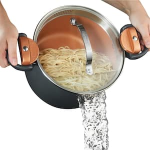 5 Qt. Non-Stick Ti-Ceramic Pasta Pot with Built-In Strainer and Twist N' Lock Handles