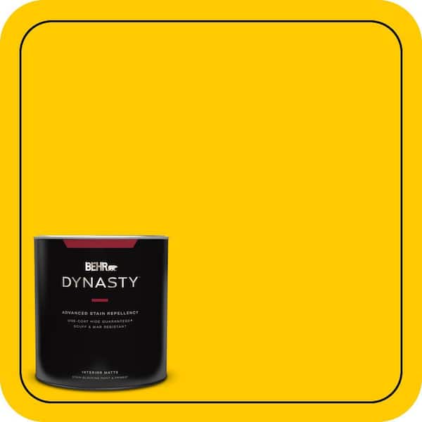 BEHR DYNASTY 1 qt. #370B-7 Yellow Flash Matte Interior Stain-Blocking Paint and Primer