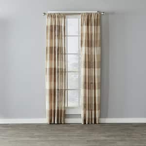 Aiden 52 in. W x 84 In. L Polyester Window Panel in Taupe
