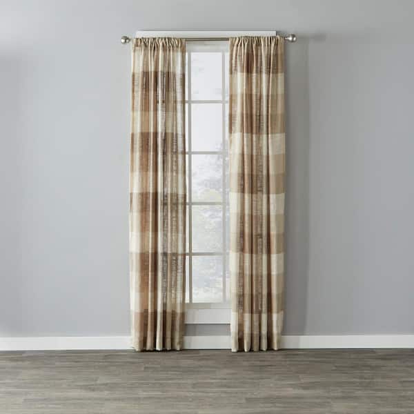 SKL Home Aiden 52 in. W x 84 In. L Polyester Window Panel in Taupe