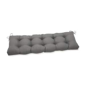 Solid Rectangular Outdoor Bench Cushion in Gray